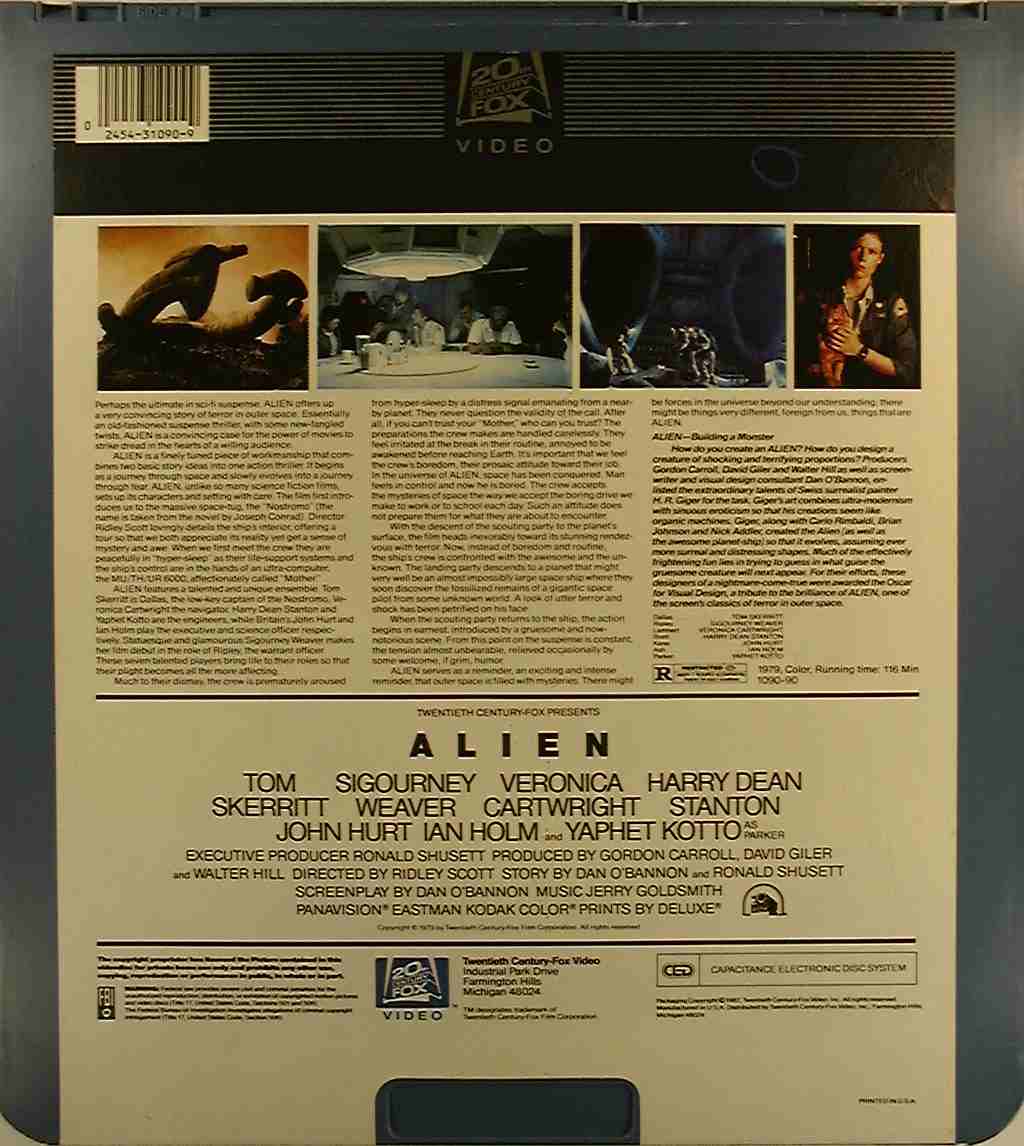 CED title precursor to the Blu-ray DVD movie disc format