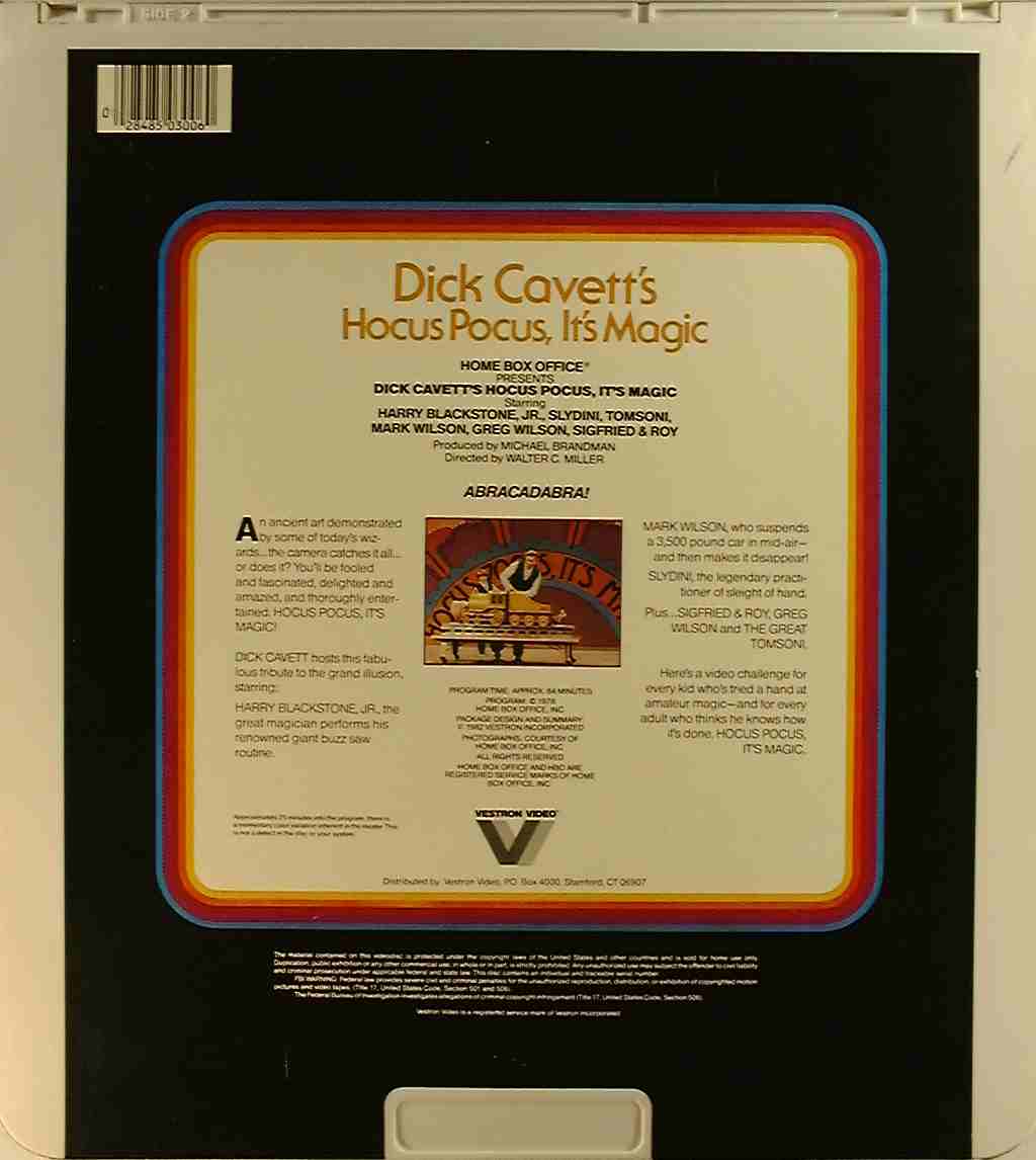 CED title precursor to the Blu-ray DVD movie disc format