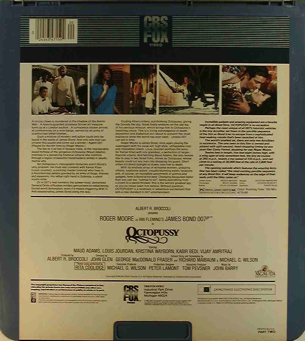 CED title precursor to the Blu-ray DVD movie disc format