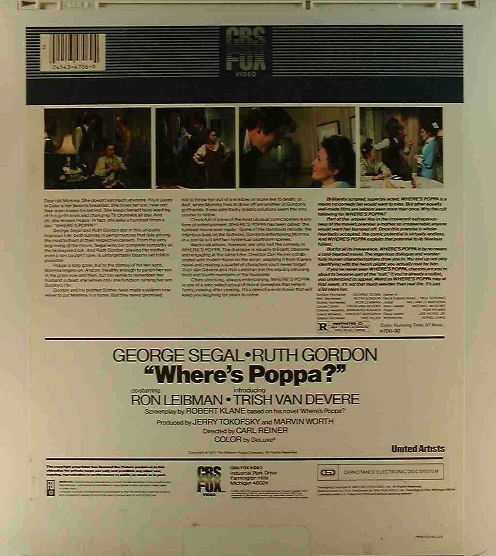 CED title precursor to the Blu-ray DVD movie disc format